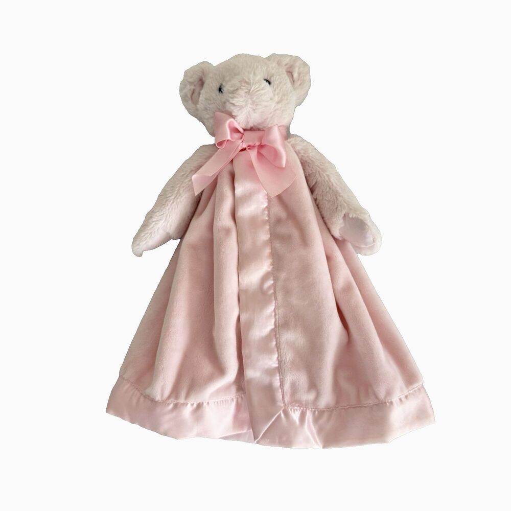 Bearington Baby Teddy Bear Security Blanket Lovey Plush Light Pink Satin